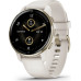 Garmin Venu 2 Plus Cream Gold Stainless Steel Bezel with Ivory Case and Silicone Band