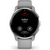 Garmin Venu 2 Plus Silver Stainless Steel Bezel with Powder Gray Case and Silicone Band
