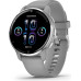 Garmin Venu 2 Plus Silver Stainless Steel Bezel with Powder Gray Case and Silicone Band