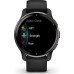Garmin Venu 2 Plus Slate Stainless Steel Bezel with Black Case and Silicone Band