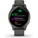 Garmin Venu 2S Slate Stainless Steel Bezel with Graphite Case and Silicone Band