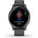 Garmin Venu 2S Slate Stainless Steel Bezel with Graphite Case and Silicone Band
