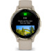 Garmin Venu 3S Soft Gold Stainless Steel Bezel with French Gray Case and Silicone Band