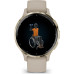 Garmin Venu 3S Soft Gold Stainless Steel Bezel with French Gray Case and Silicone Band