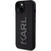 Karl Lagerfeld 3D Rubber Glitter Logo Karl Zadní Kryt pro iPhone 15 Black