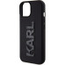 Karl Lagerfeld 3D Rubber Glitter Logo Karl Zadní Kryt pro iPhone 15 Black