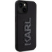 Karl Lagerfeld 3D Rubber Glitter Logo Karl Zadní Kryt pro iPhone 15 Black