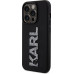 Karl Lagerfeld 3D Rubber Glitter Logo Karl Zadní Kryt pro iPhone 15 Pro Black