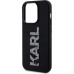 Karl Lagerfeld 3D Rubber Glitter Logo Karl Zadní Kryt pro iPhone 15 Pro Black