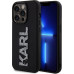 Karl Lagerfeld 3D Rubber Glitter Logo Karl Zadní Kryt pro iPhone 15 Pro Black