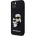 Karl Lagerfeld 3D Rubber Karl and Choupette Zadní Kryt pro iPhone 15 Black