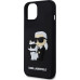 Karl Lagerfeld 3D Rubber Karl and Choupette Zadní Kryt pro iPhone 15 Black