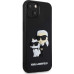 Karl Lagerfeld 3D Rubber Karl and Choupette Zadní Kryt pro iPhone 15 Black