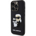 Karl Lagerfeld 3D Rubber Karl and Choupette Zadní Kryt pro iPhone 15 Pro Black