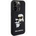 Karl Lagerfeld 3D Rubber Karl and Choupette Zadní Kryt pro iPhone 15 Pro Black