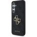 Guess PU 4G Metal Logo Zadní Kryt pro Samsung Galaxy S24 FE Grey