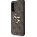 Guess PU 4G Metal Logo Zadní Kryt pro Samsung Galaxy A56 5G Brown