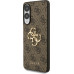 Guess PU 4G Metal Logo Zadní Kryt pro Samsung Galaxy S25 Edge Brown