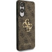 Guess PU 4G Metal Logo Zadní Kryt pro Samsung Galaxy S25 Edge Brown