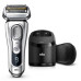 Braun Series 9 9390cc pánský elektrický holicí strojek + nabíjecí a čistící stanice a kožené cestovní pouzdro
