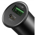 Baseus CCYS-C01 Circular Metal Quick Charge Nabíječka do Auta VOOC 30W Black