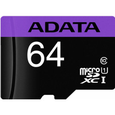 ADATA Premier microSDXC UHS-I Class10 64GB + adaptér (EU Blister)