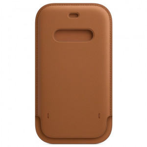 Kožený návlek s MagSafe na iPhone 12 / iPhone 12 Pro sedlově hnědý