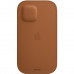 Kožený návlek s MagSafe na iPhone 12 / iPhone 12 Pro sedlově hnědý