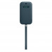 Kožený návlek s MagSafe na iPhone 12 / iPhone 12 Pro baltsky modrý