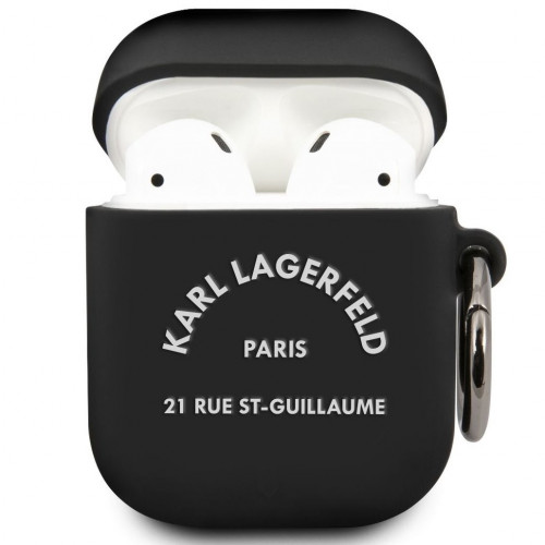 Karl Lagerfeld Rue St Guillaume Pouzdro pro Airpods 1/2 Black
