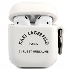 Karl Lagerfeld Rue St Guillaume Pouzdro pro Airpods 1/2 White