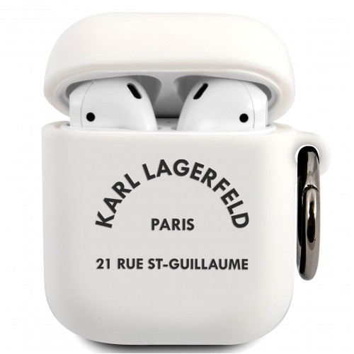 Karl Lagerfeld Rue St Guillaume Pouzdro pro Airpods 1/2 White