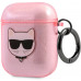 Karl Lagerfeld TPU Glitter Choupette Head Pouzdro pro Airpods 1/2 Pink