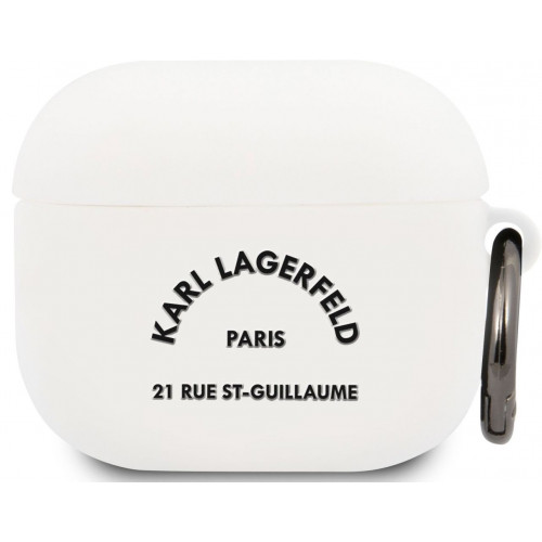 Karl Lagerfeld Rue St Guillaume Silikonové Pouzdro pro Airpods 3 White