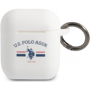 U.S. Polo Horses Flag Silikonové Pouzdro pro Airpods 1/2 White