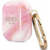 Guess TPU Shiny Marble Pouzdro pro Airpods 1/2 Pink