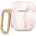 Guess TPU Shiny Marble Pouzdro pro Airpods 1/2 Pink