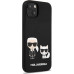 Karl Lagerfeld and Choupette Liquid Silicone Pouzdro pro iPhone 13 mini Black