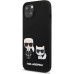 Karl Lagerfeld and Choupette Liquid Silicone Pouzdro pro iPhone 13 mini Black