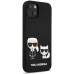 Karl Lagerfeld and Choupette Liquid Silicone Pouzdro pro iPhone 13 Black
