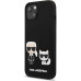 Karl Lagerfeld and Choupette Liquid Silicone Pouzdro pro iPhone 13 Black