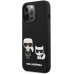 Karl Lagerfeld and Choupette Liquid Silicone Pouzdro pro iPhone 13 Pro Max Black