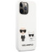 Karl Lagerfeld and Choupette Liquid Silicone Pouzdro pro iPhone 13 Pro White