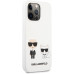 Karl Lagerfeld and Choupette Liquid Silicone Pouzdro pro iPhone 13 Pro Max White