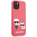 Karl Lagerfeld and Choupette Liquid Silicone Pouzdro pro iPhone 13 Red