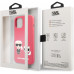 Karl Lagerfeld and Choupette Liquid Silicone Pouzdro pro iPhone 13 Red