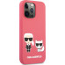 Karl Lagerfeld and Choupette Liquid Silicone Pouzdro pro iPhone 13 Pro Red