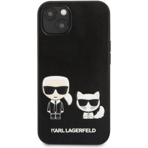 Karl Lagerfeld and Choupette PU Leather Pouzdro pro iPhone 13 Black