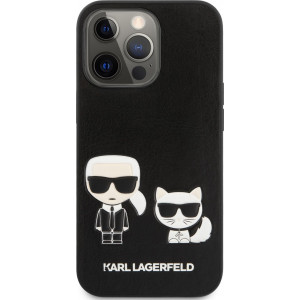 Karl Lagerfeld and Choupette PU Leather Pouzdro pro iPhone 13 Pro Black