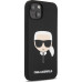 Karl Lagerfeld Liquid Silicone Karl Head pouzdro pro iPhone 13 Black